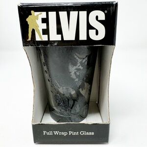 Elvis Full Wrap Glass Pint Glass NWT